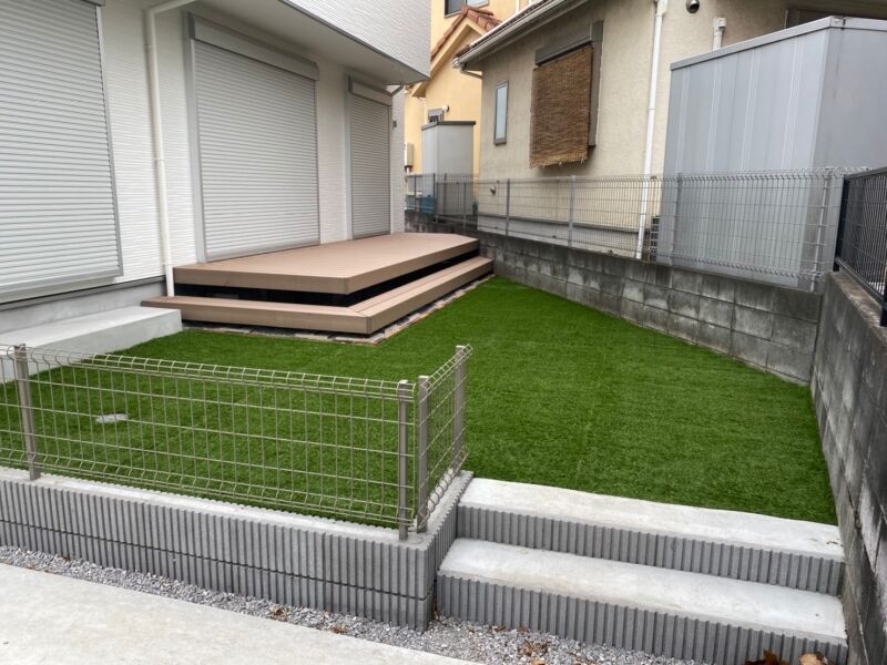 町田市 人工芝 ウッドデッキ LIXIL リクシル 樹ら楽ステージ
