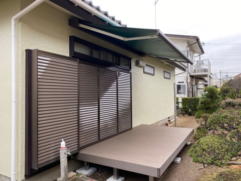 相模原市 ウッドデッキ 屋根付き